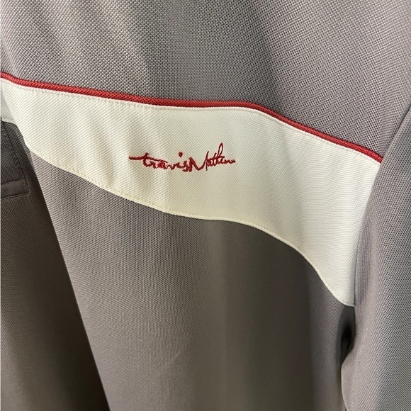Travis Mathew Size XL Men’s Polo Gray with White Stripe Golf Casual Active Wear - Picture 4 of 7